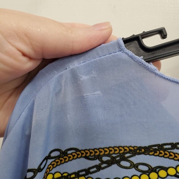 Isabella Rodriguez Woman's‎ Blue Multi Kaleidoscope Chain Poncho Plus Size 2X - Picture 5 of 8